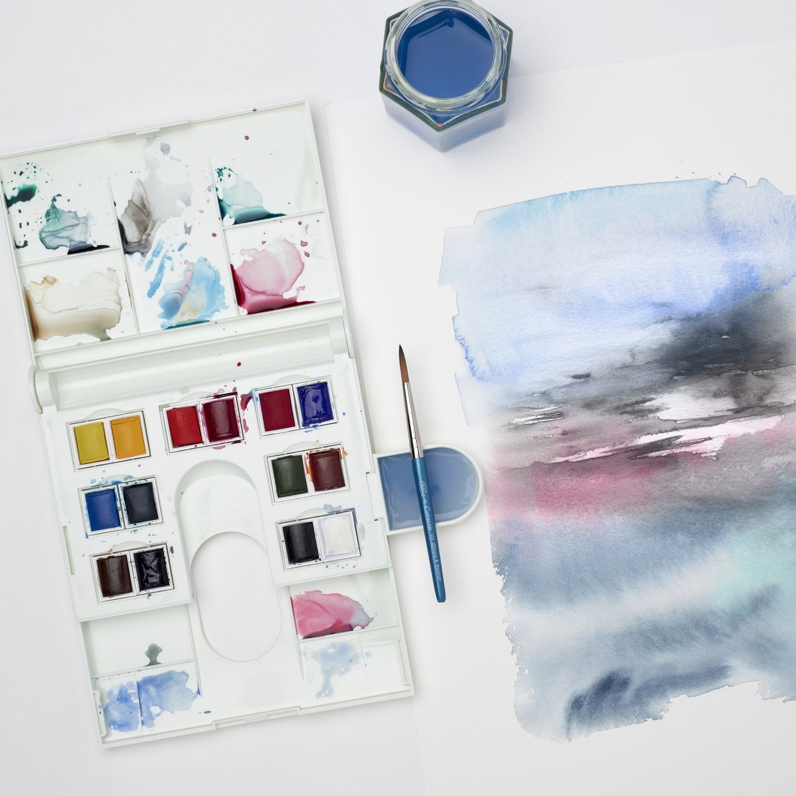 Set de Acuarelas Cotman Winsor & Newton 14 Medias Pastillas