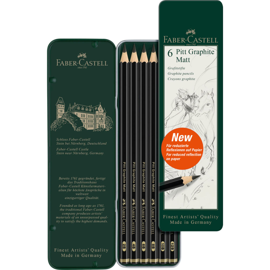 Lápices Pitt Graphite Matt Faber-Castell x6 uds. + Estuche