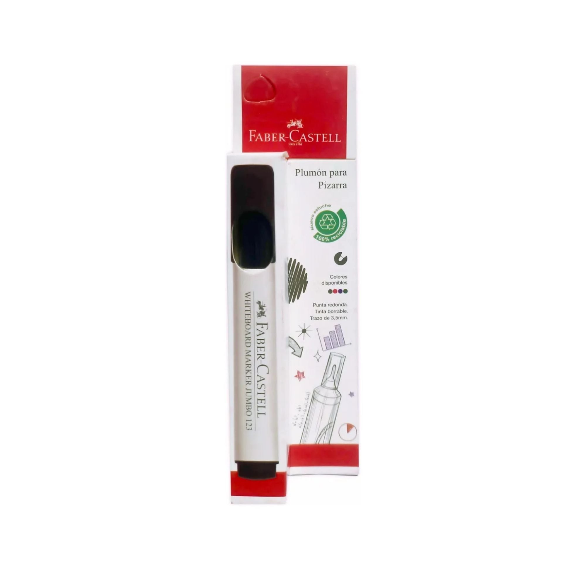 Blister Plumón de pizarra blanca Jumbo 123 negro Bl ctn x1