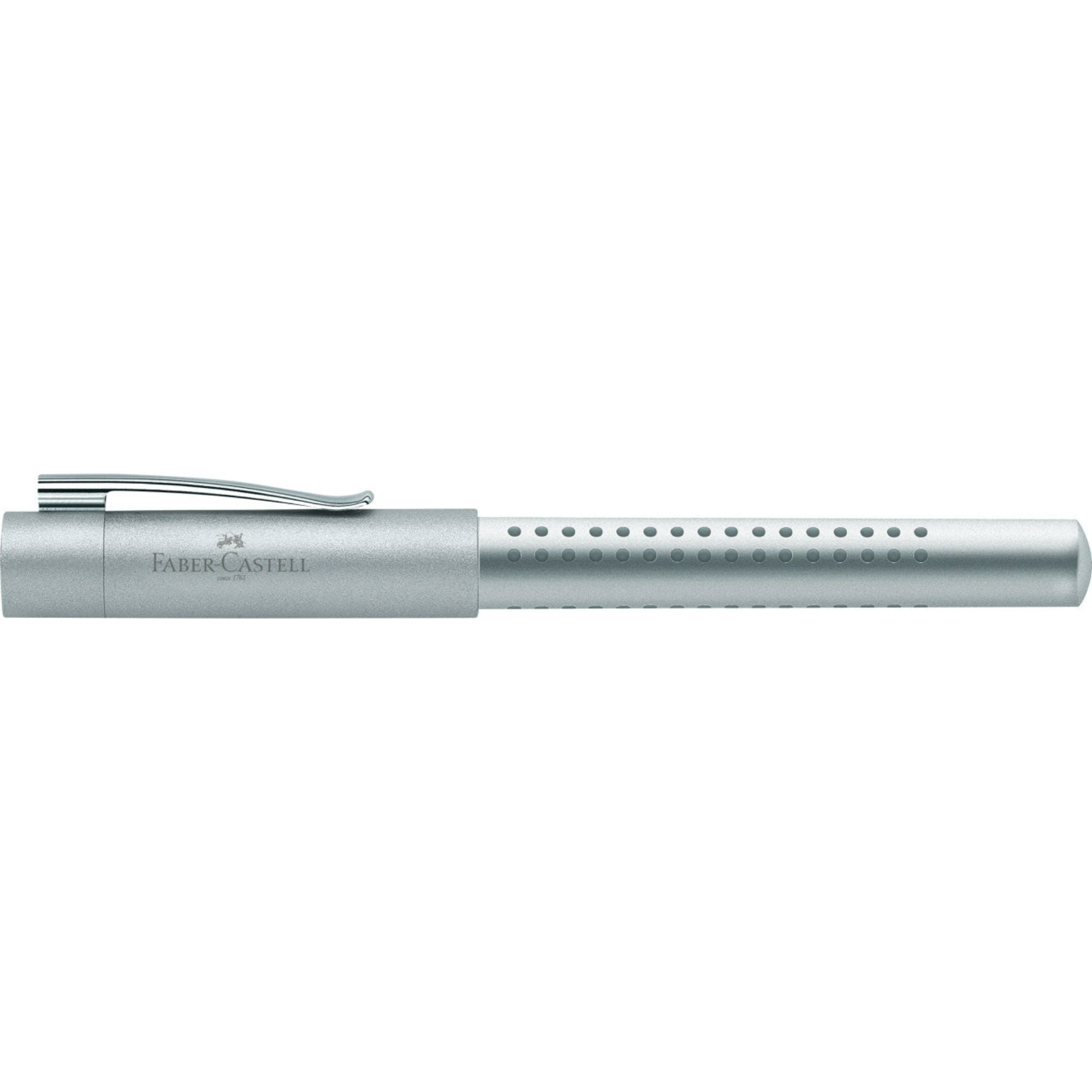 Pluma Estilográfica Grip 2011 M Plateado Faber-Castell