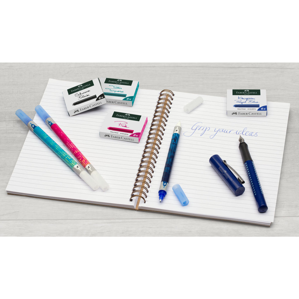 Cartuchos Repuesto De Tinta Turquesa Faber-Castell x6 und.