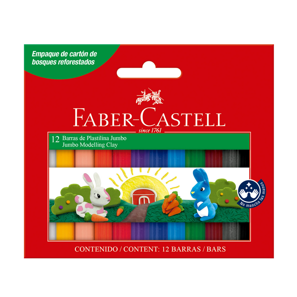 Plasticina Jumbo Faber-Castell X 12 Colores