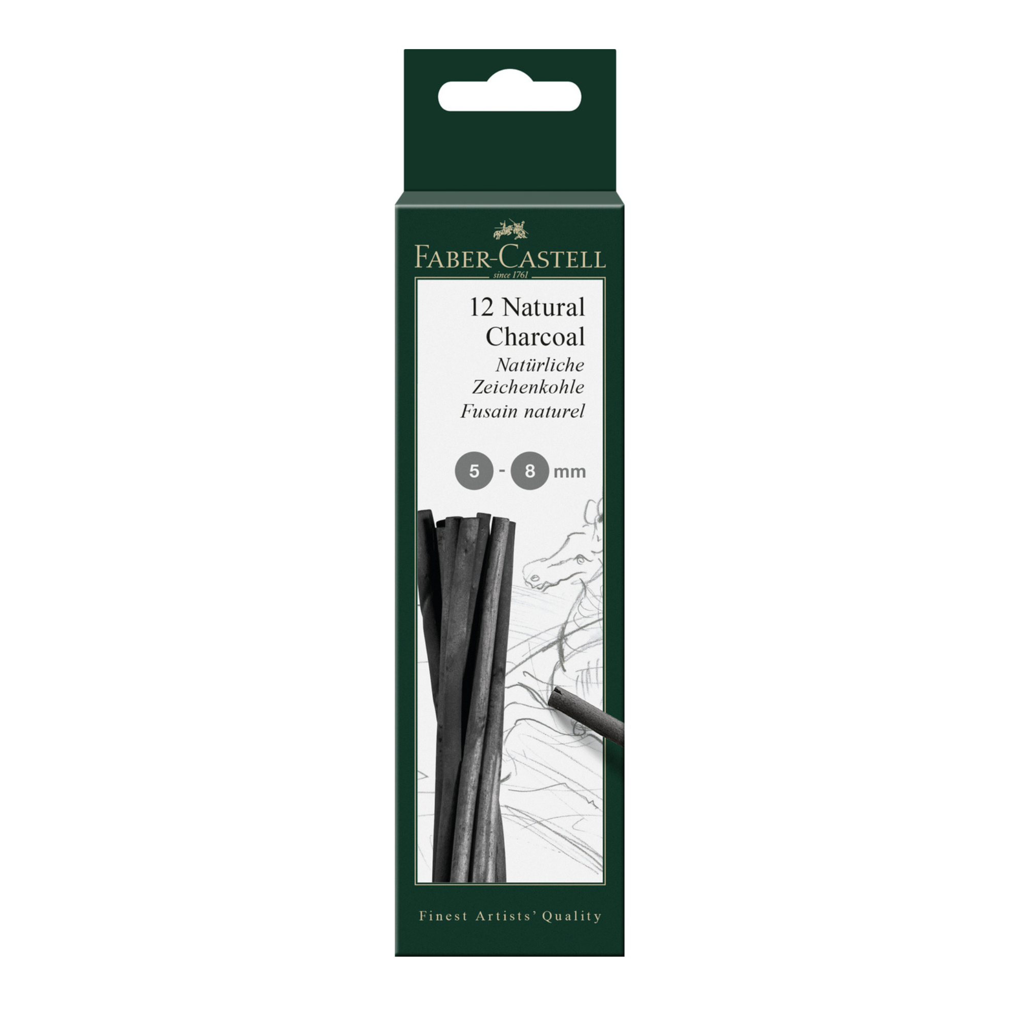 Carbón Vegetal Faber-Castell 5-8 MM Caja 12 barras