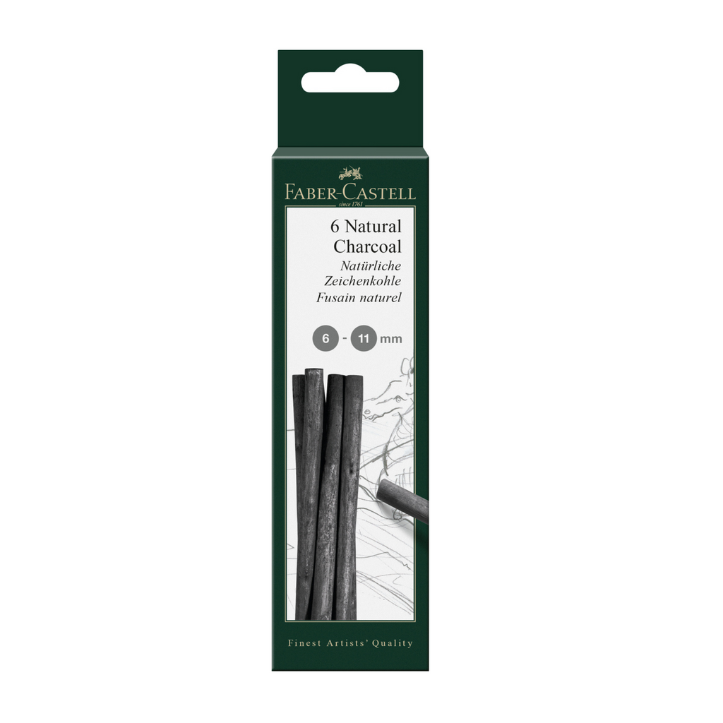 Carbón Vegetal Faber-Castell 6-11 MM Caja 6 barras