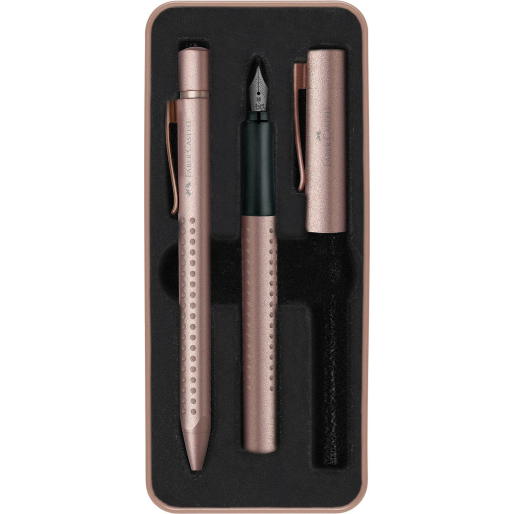 Pluma + Bolígrafo Grip Edition Faber-Castell Cobre Rosa