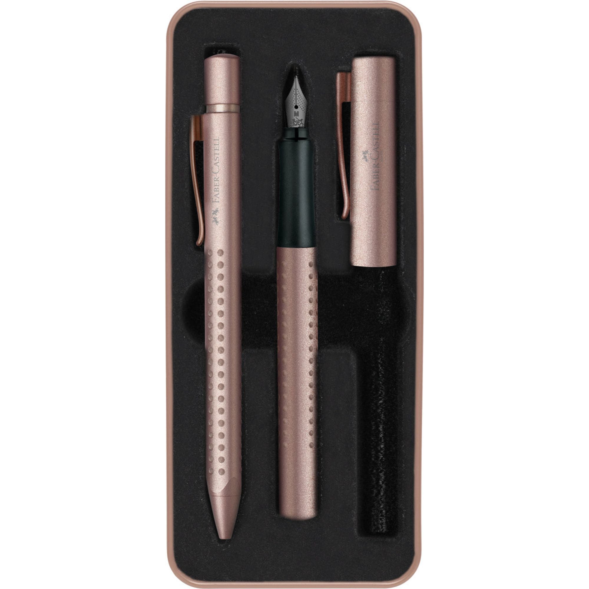 Pluma + Bolígrafo Grip Edition Faber-Castell Cobre Rosa