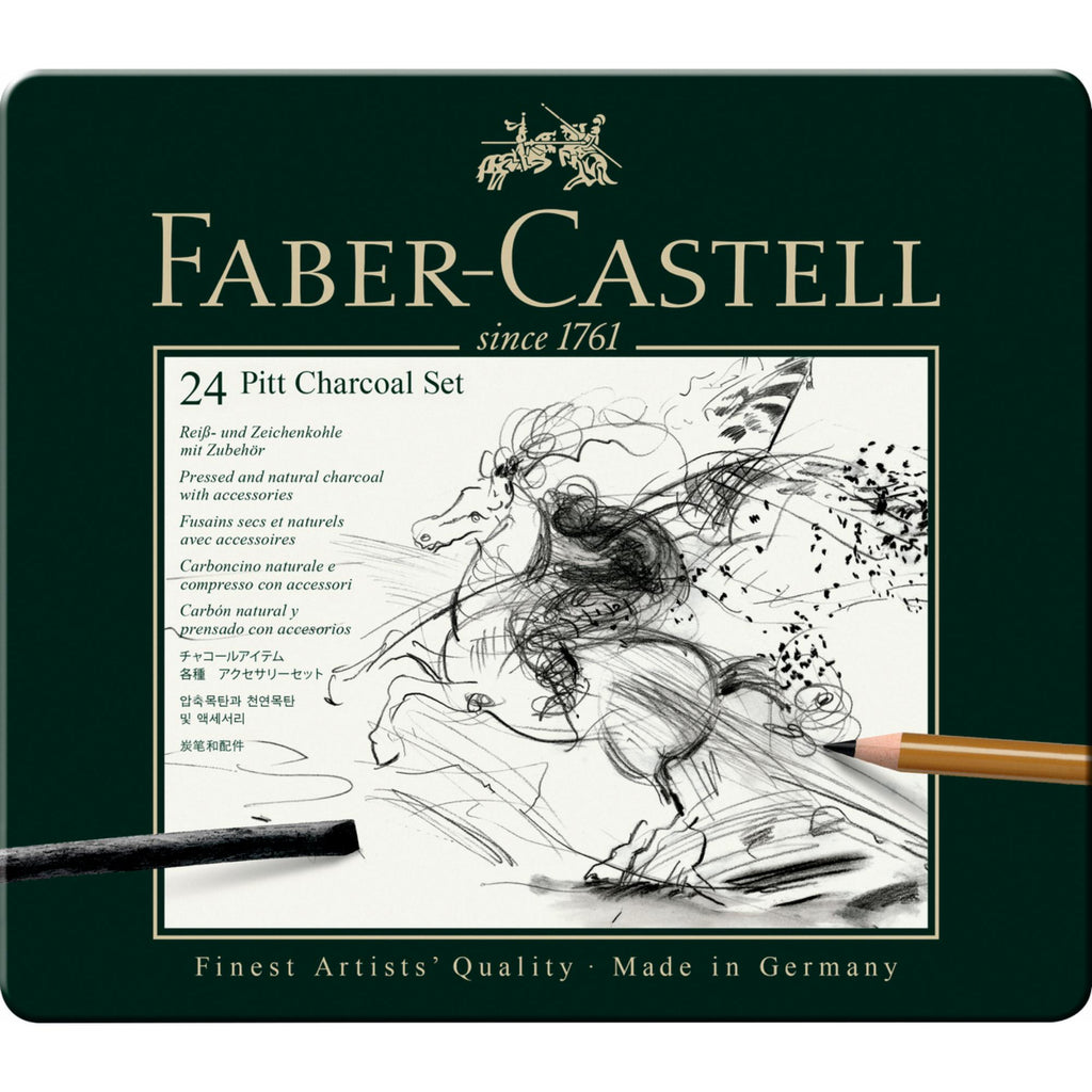 Juego Pitt Monochrome Carbón Faber-Castell x24 und.