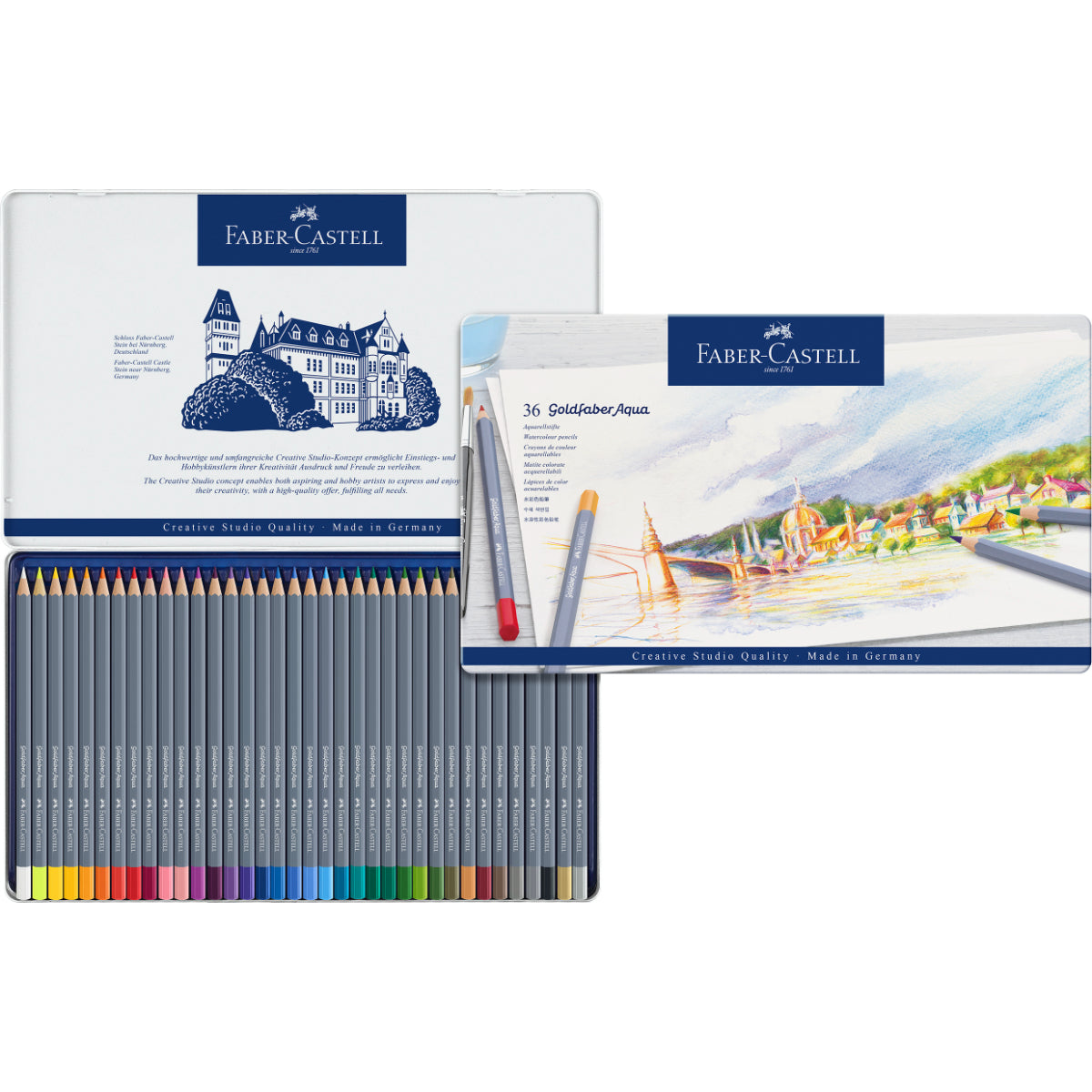 Lápiz Acuarelable Goldfaber Lata Faber-Castell x36 Colores