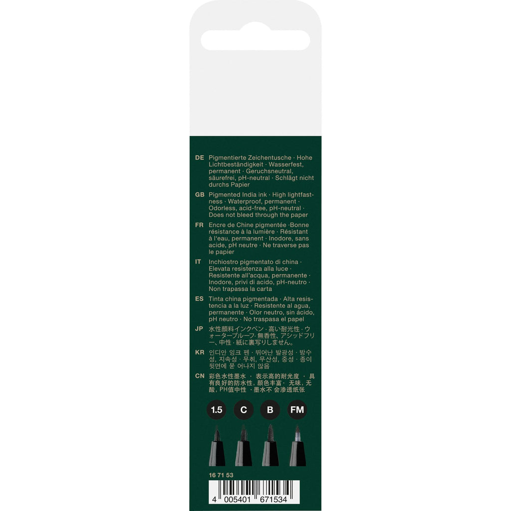Rotuladores Pitt Artist Faber-Castell x4 uds. Negro