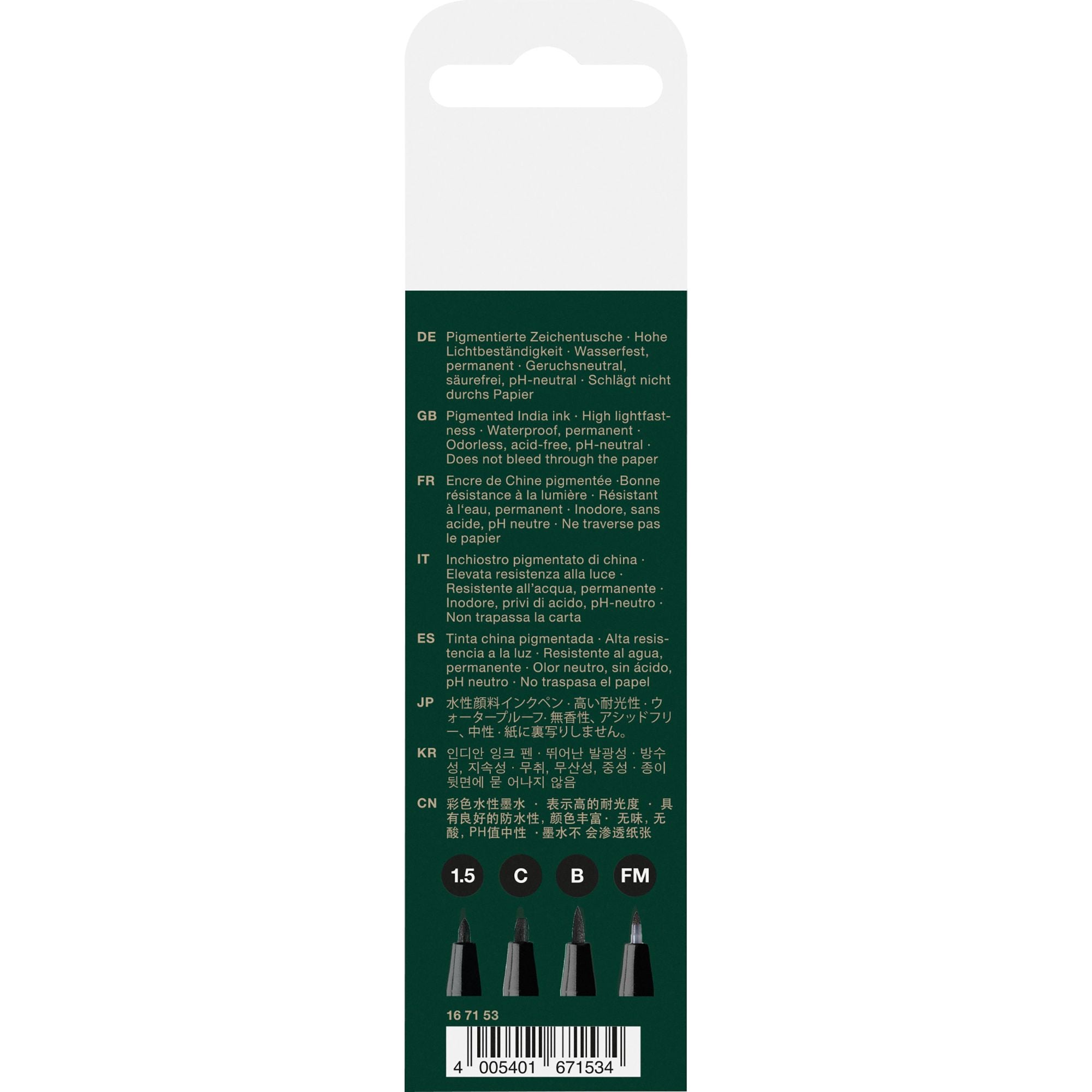Rotuladores Pitt Artist Faber-Castell x4 uds. Negro