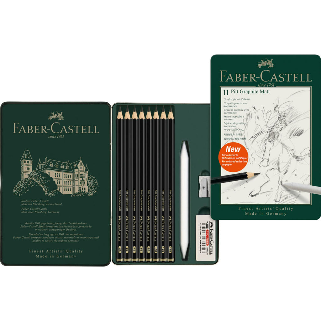 Lápices Pitt Graphite Matt Faber-Castell x11 uds. + Estuche