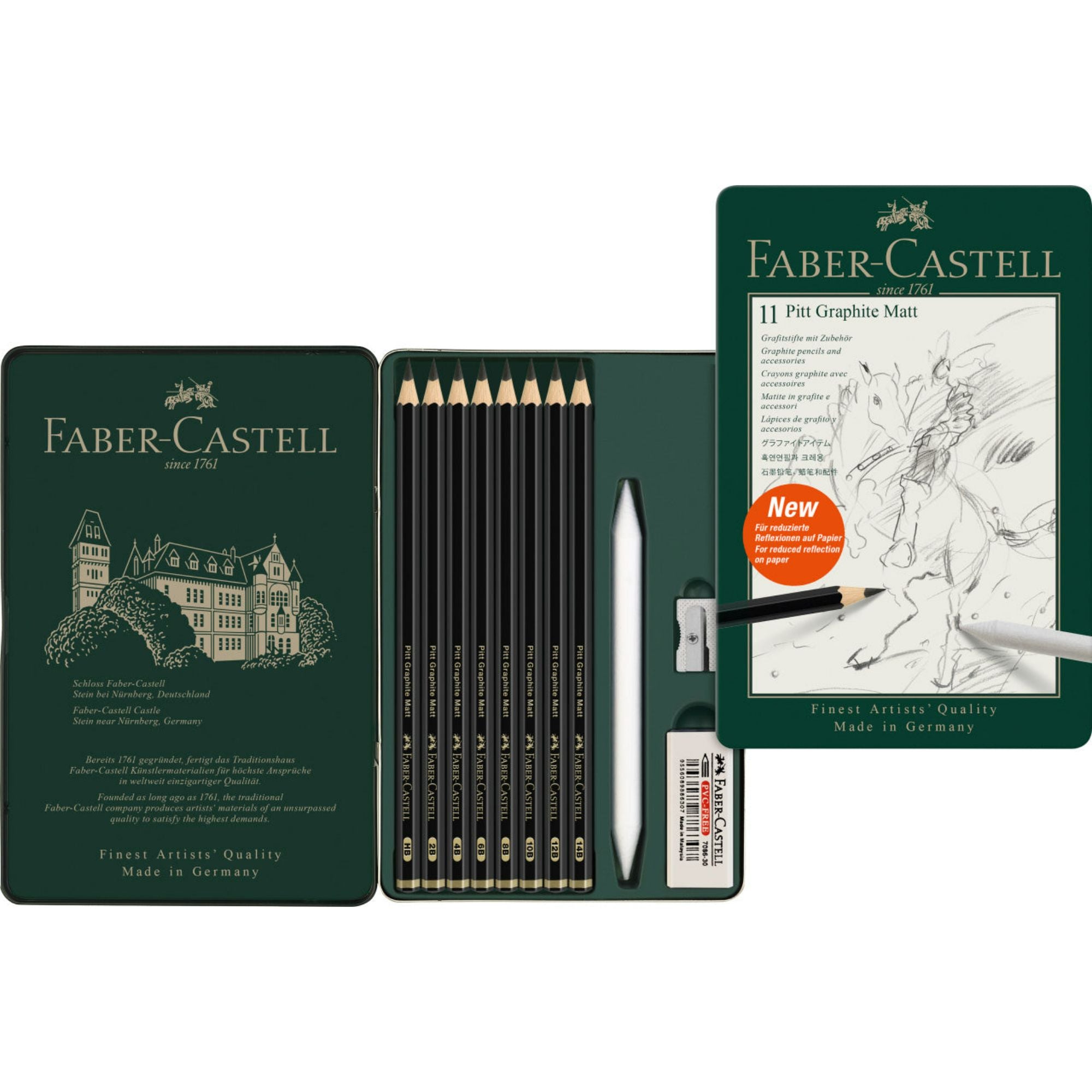 Lápices Pitt Graphite Matt Faber-Castell x11 uds. + Estuche
