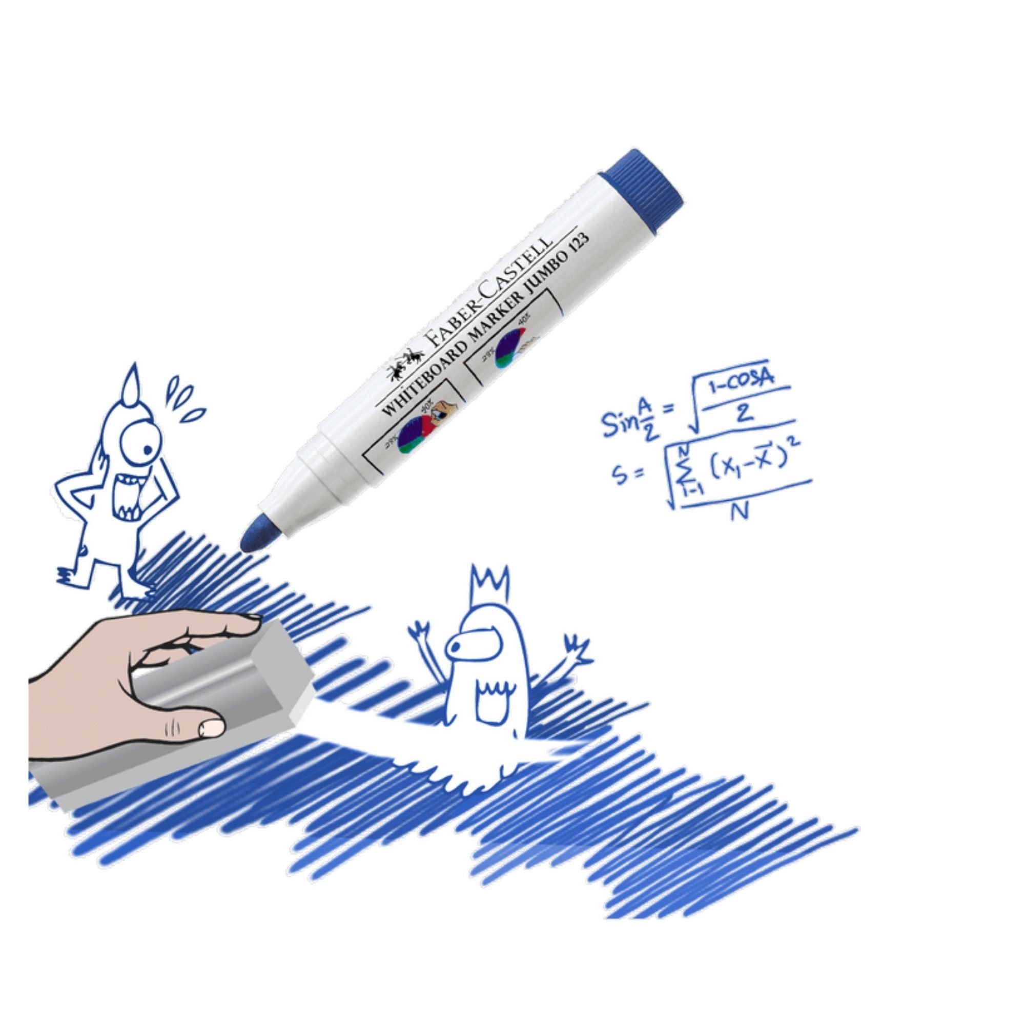 Plumón de Pizarra Jumbo Faber-Castell 123 azul BL