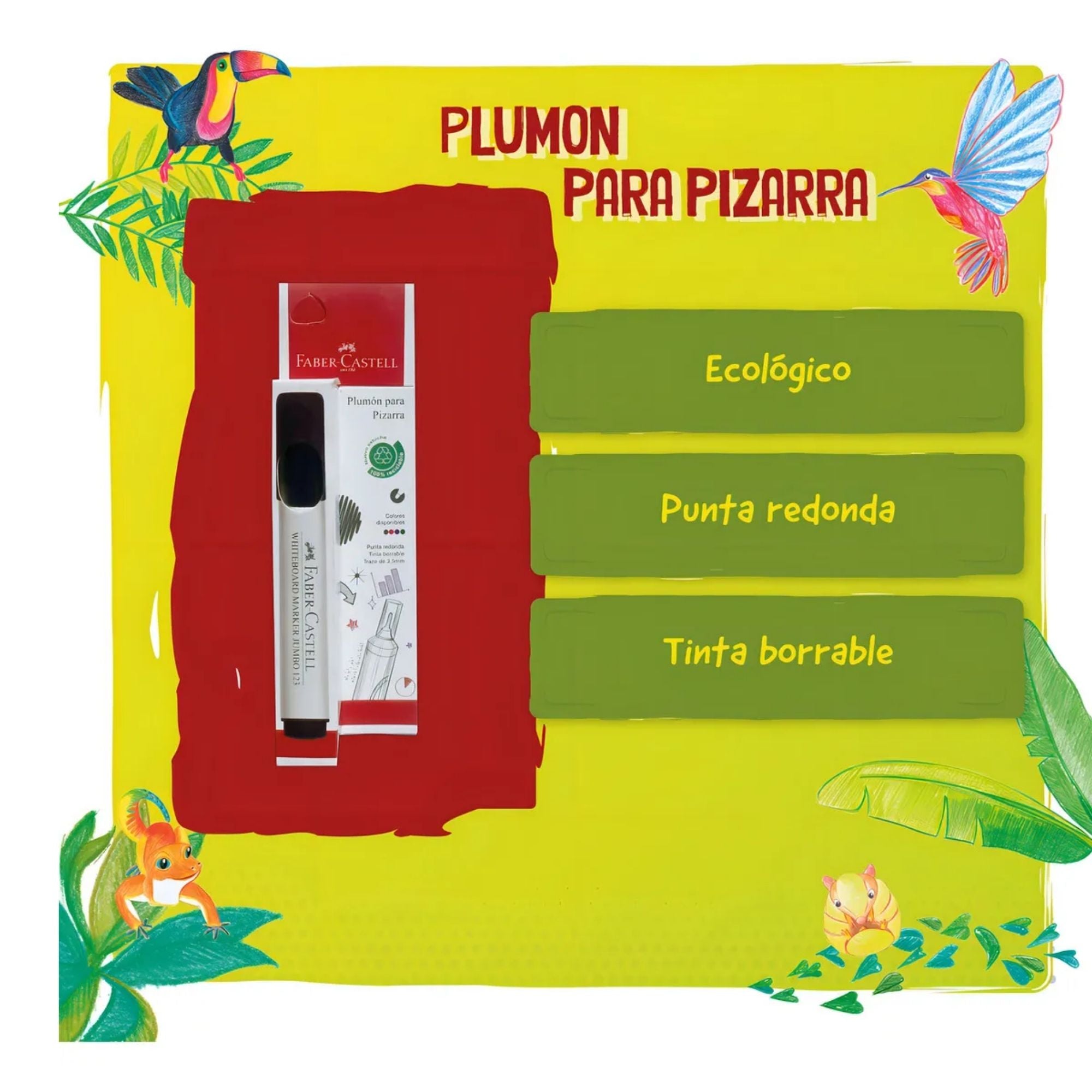 Blister Plumón de pizarra blanca Jumbo 123 negro Bl ctn x1