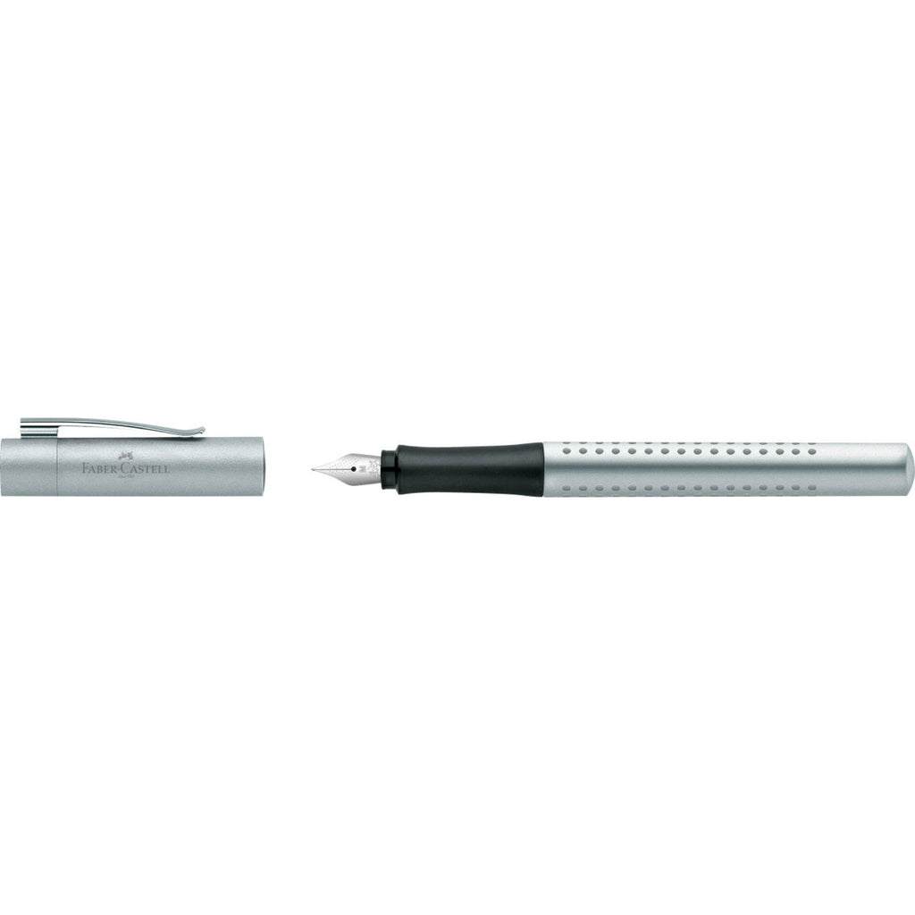 Pluma Estilográfica Grip 2011 M Plateado Faber-Castell
