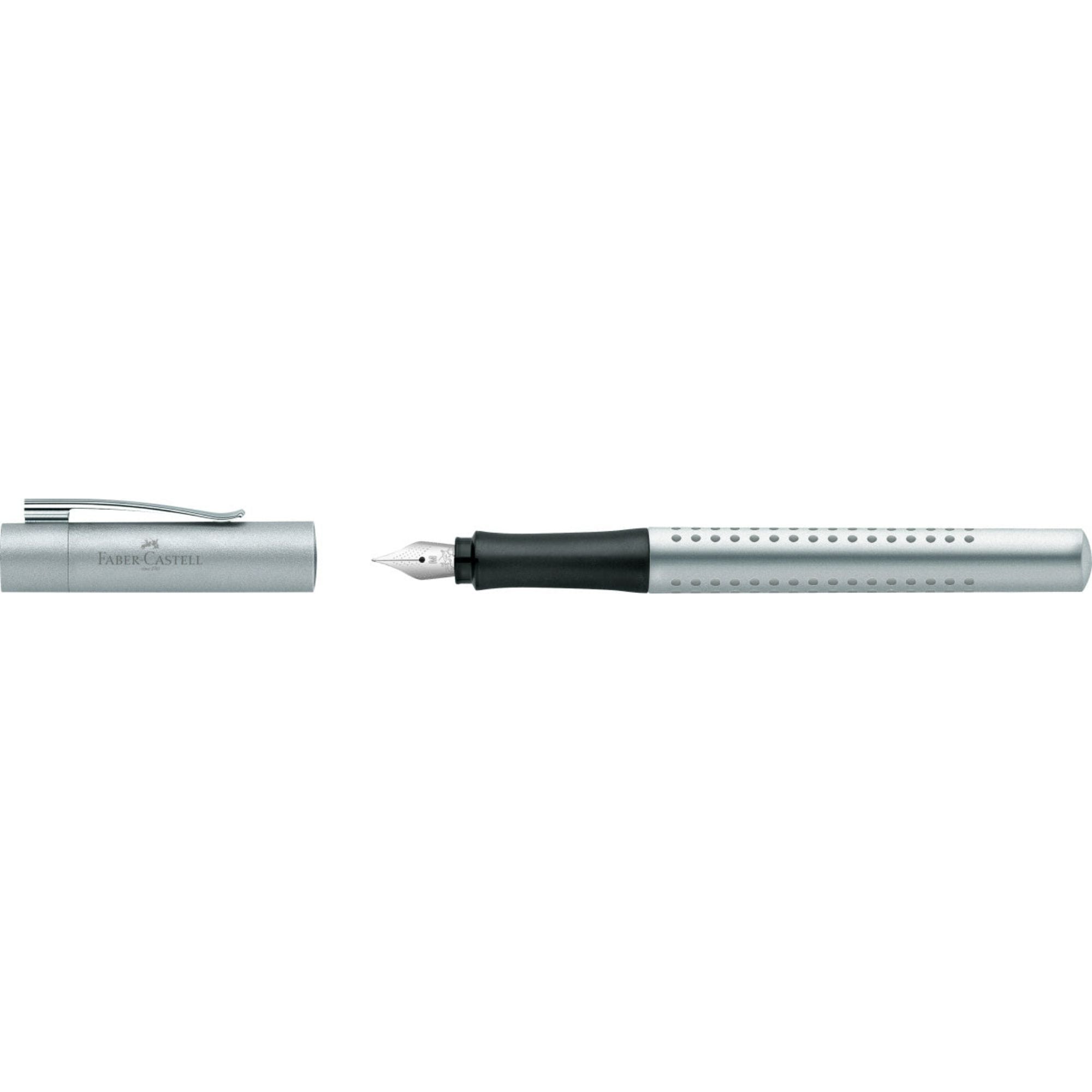 Pluma Estilográfica Grip 2011 M Plateado Faber-Castell