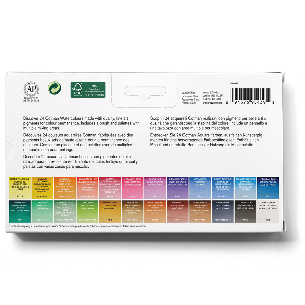 Acuarela Cotman winsor & Newton 24 Medio Godet Paint Plus