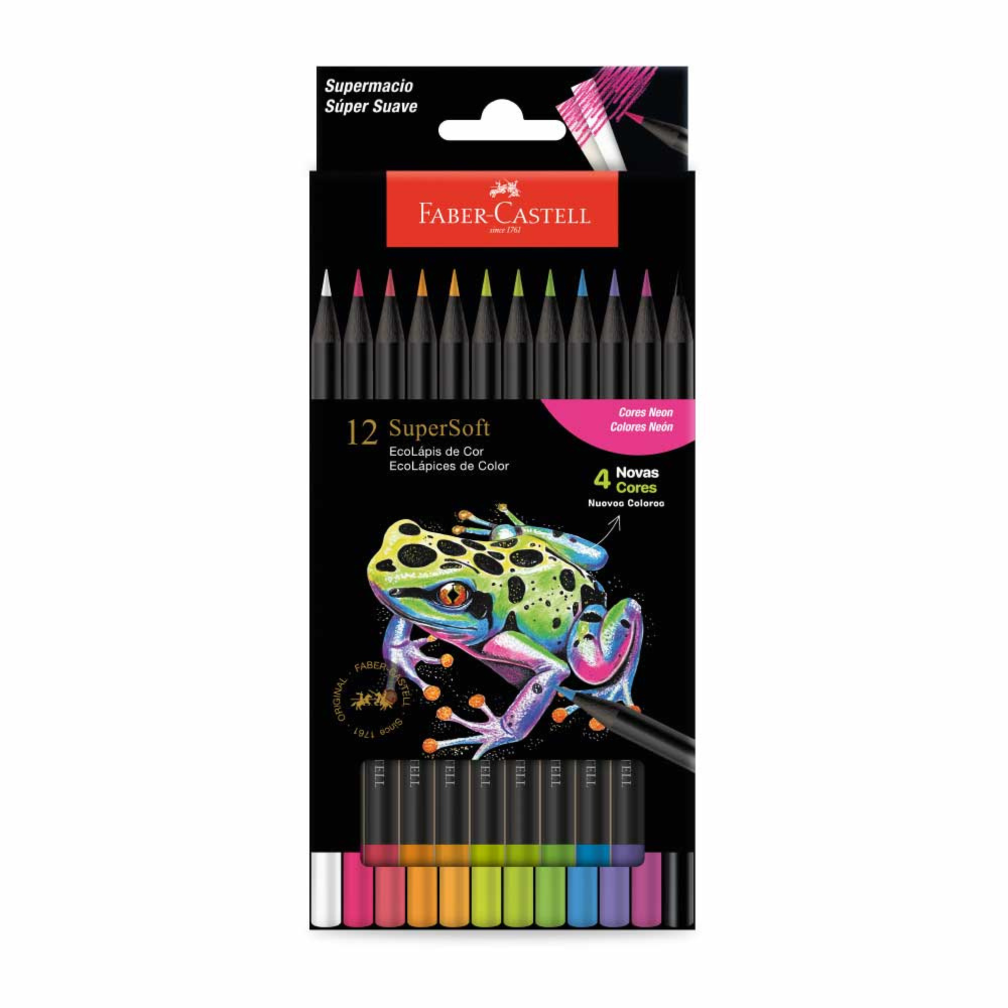Ecolápices Faber-Castell Supersoft x12 Neón