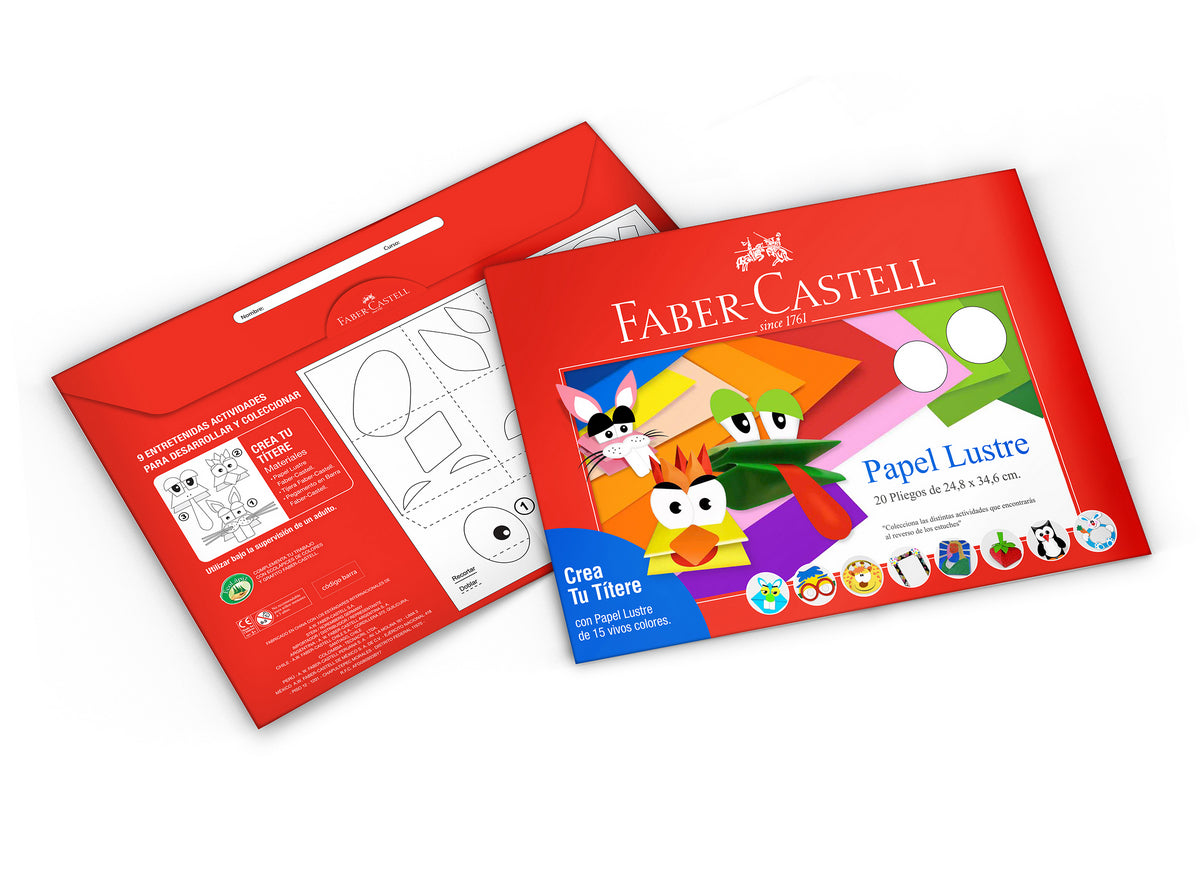 Estuche Papel Lustre Faber-Castell x20 Pliegos