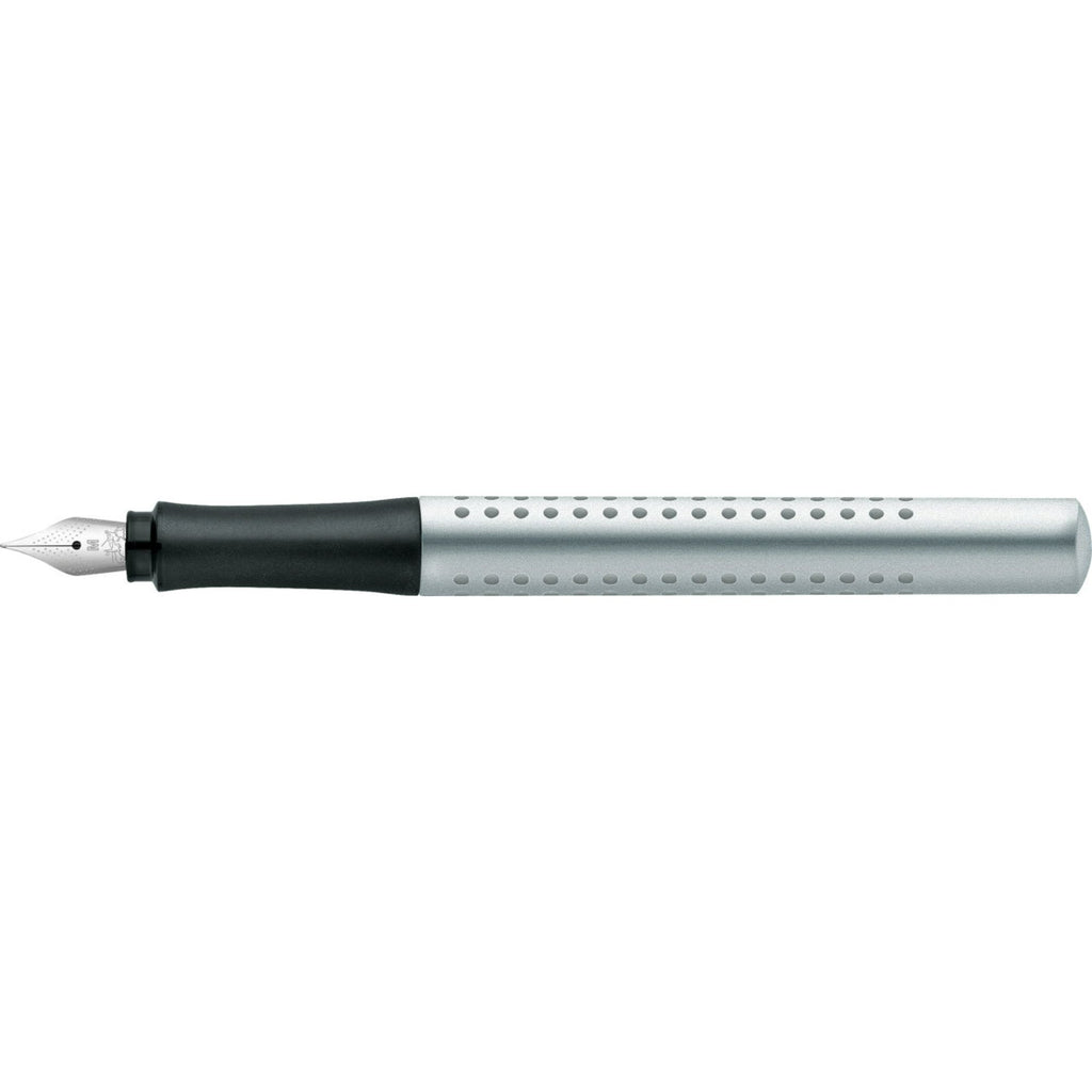 Pluma Estilográfica Grip 2011 M Plateado Faber-Castell