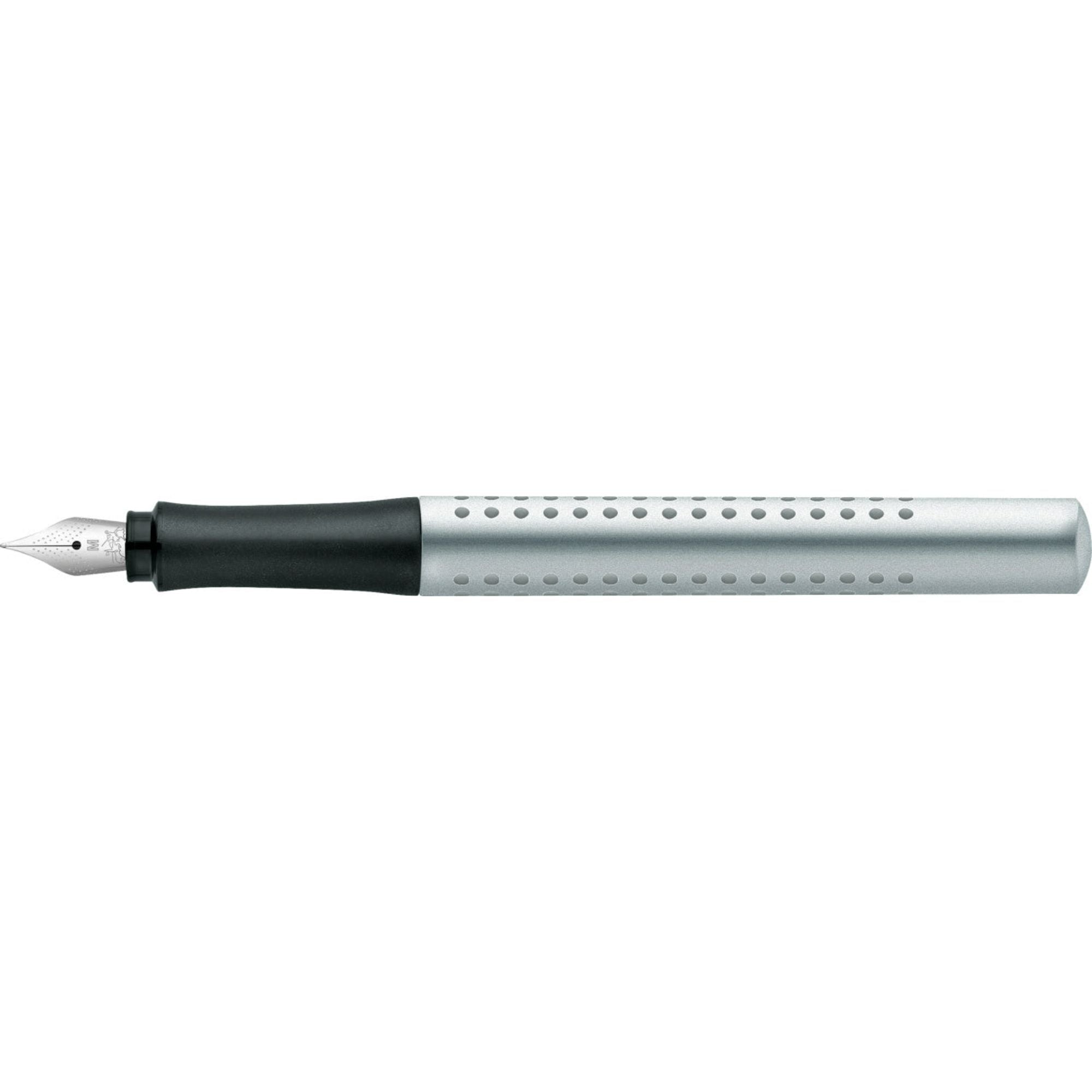 Pluma Estilográfica Grip 2011 M Plateado Faber-Castell