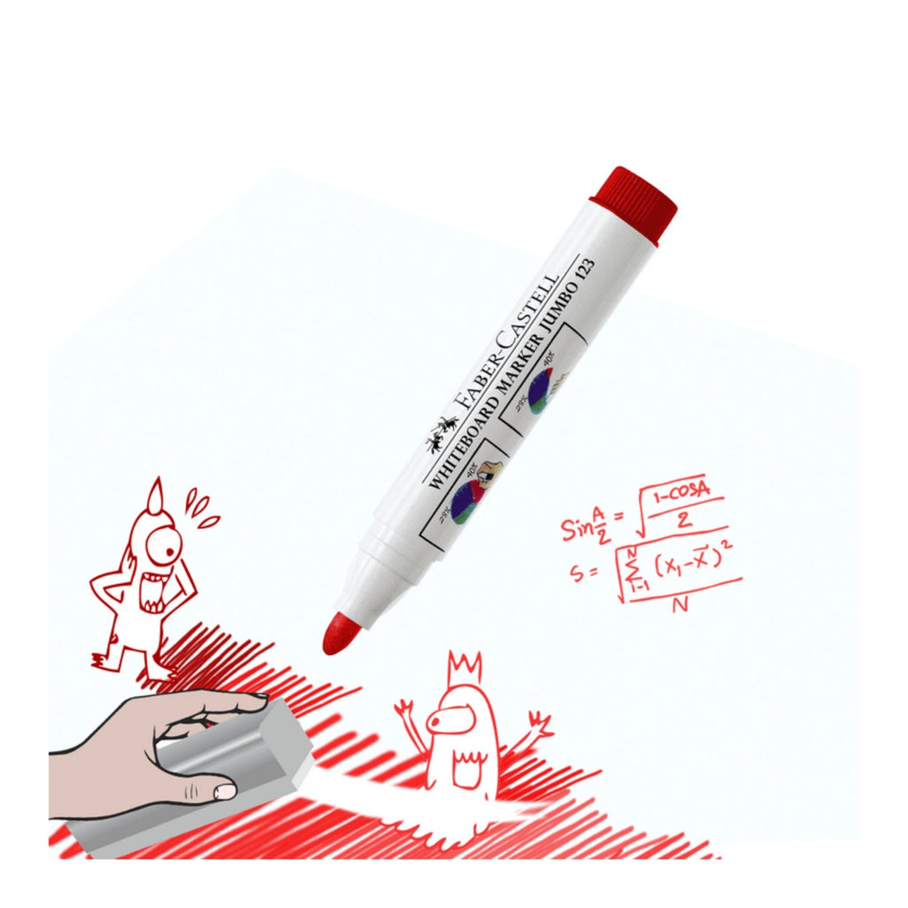 Plumón de Pizarra JumboFaber-Castell 123 rojo Bl