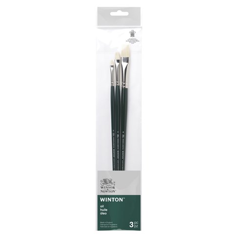 Set 3 Pinceles Cotman Winsor & Newton Mango Largo V1