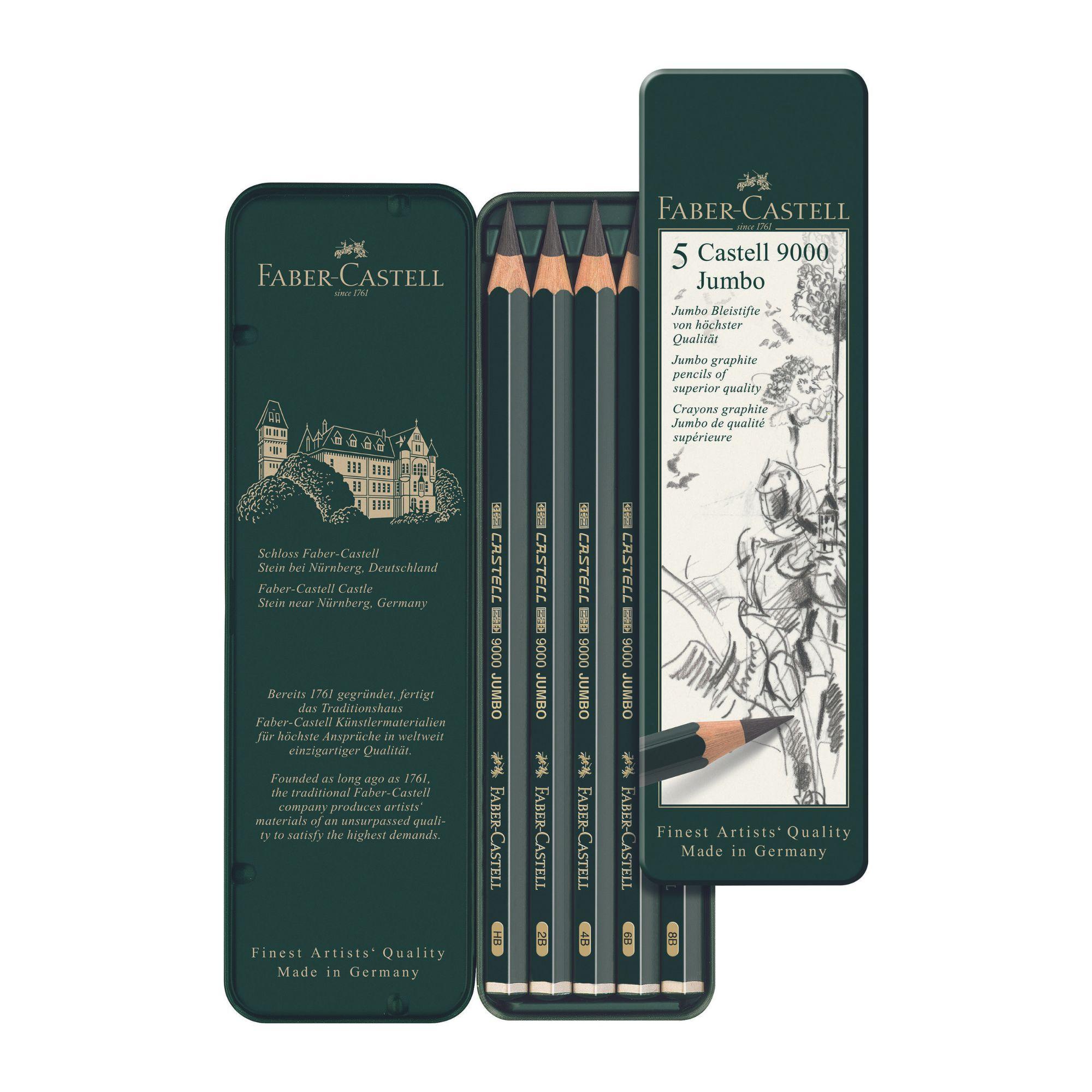 Lata Lápices de Grafito Faber Castell 9000 Jumbo x5