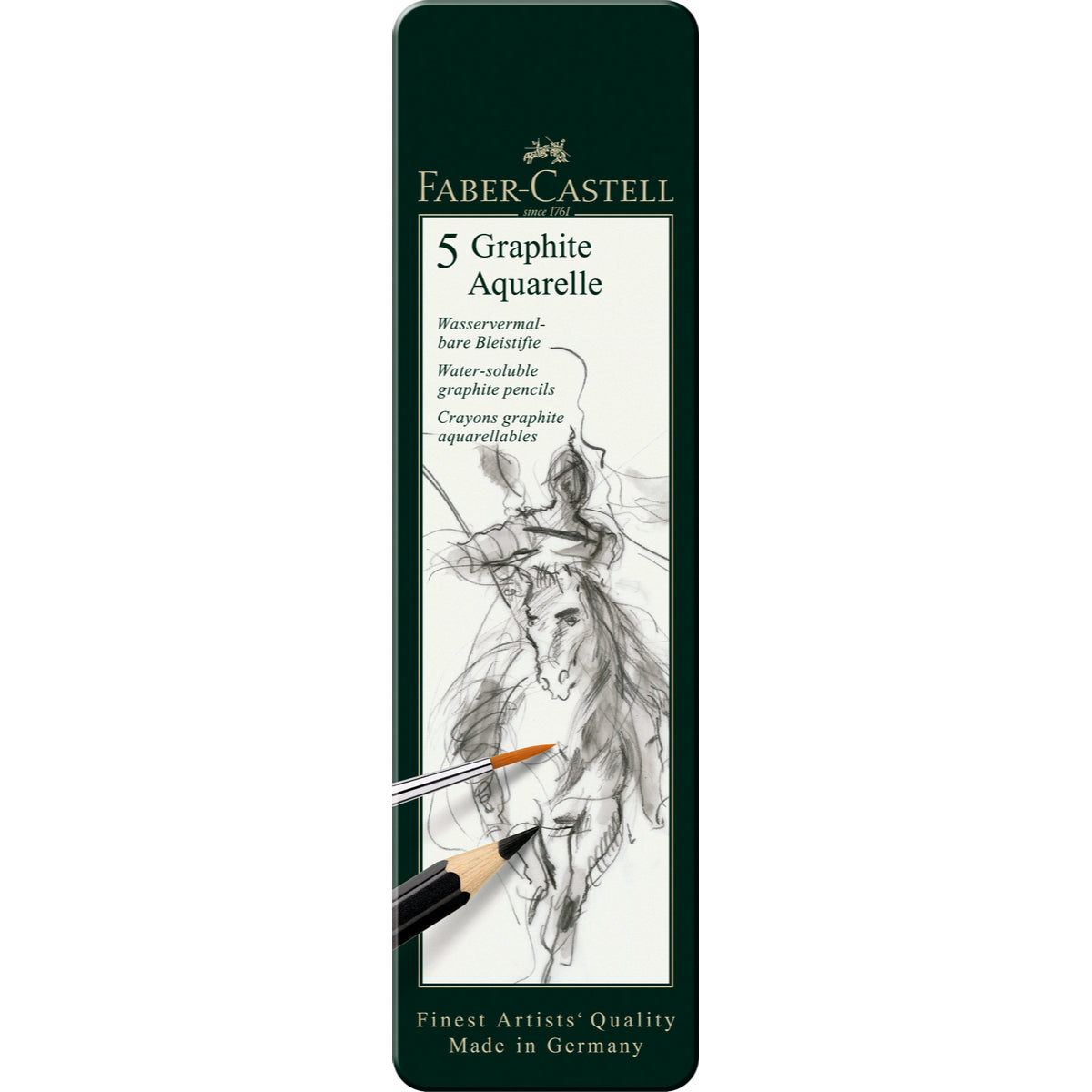 Lápiz Grafito Graphite Aquarelle Faber-Castell x5 uds.