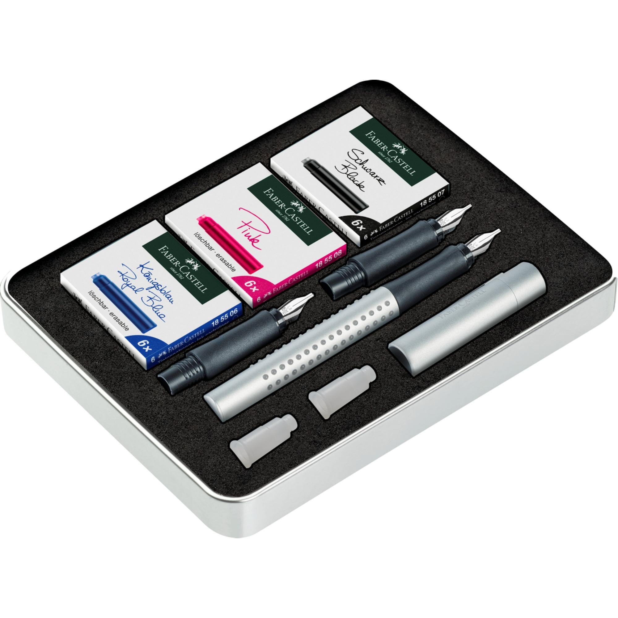 Pluma Estilográfica Grip Tamaños + Tintas Faber-Castell