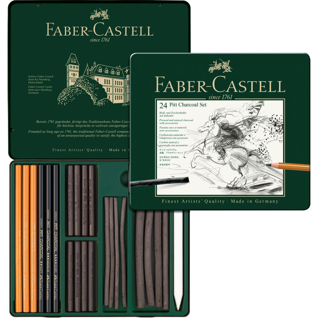 Juego Pitt Monochrome Carbón Faber-Castell x24 und.