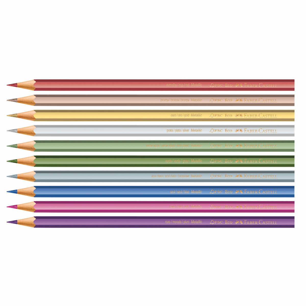 Ecolápiz De Color Metalico Faber-Castell x10 Colores