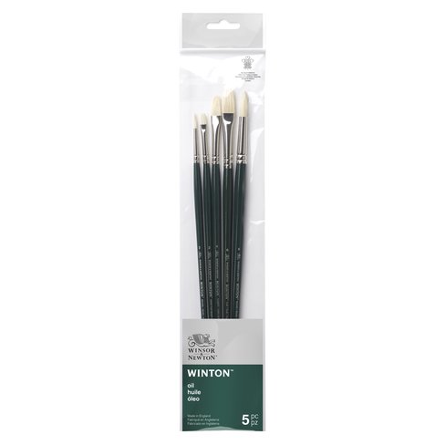 Set 5 Pinceles Cotman Winsor & Newton Mango Largo V1