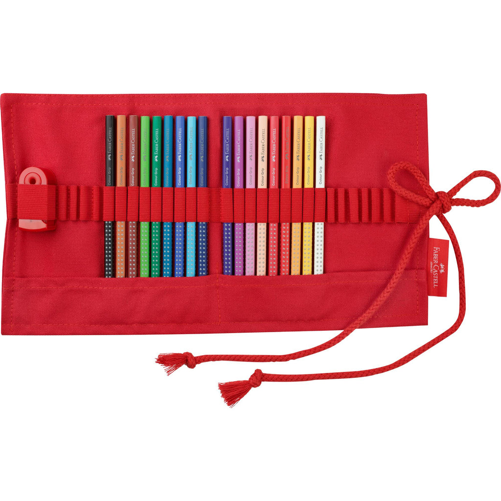 Estuche Rollo Rojo + 18 Lápices Acuarelables Faber-Castell
