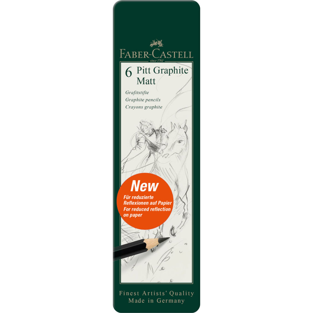 Lápices Pitt Graphite Matt Faber-Castell x6 uds. + Estuche