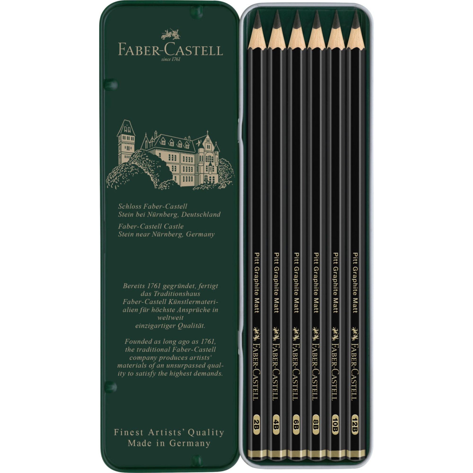 Lápices Pitt Graphite Matt Faber-Castell x6 uds. + Estuche