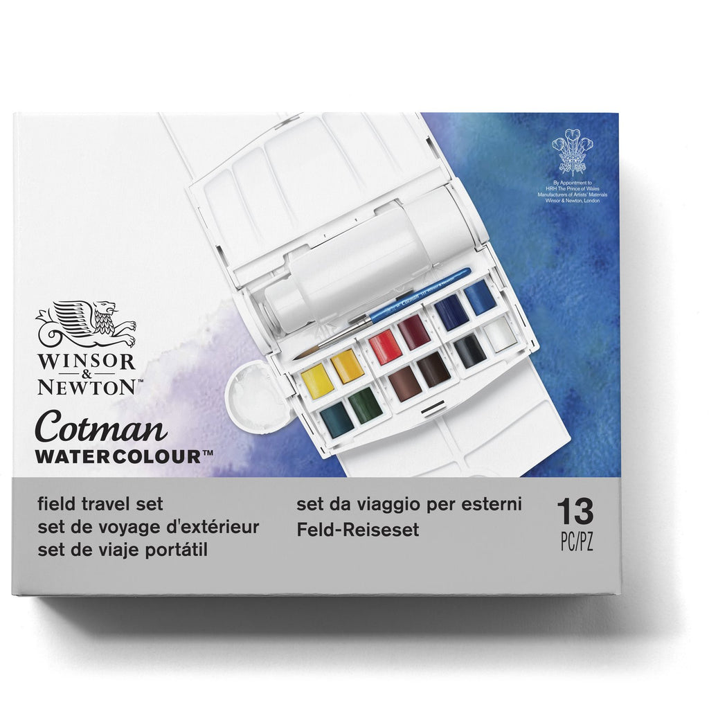 Acuarela Cotman W&N 12 Medio Godet Field + Pincel