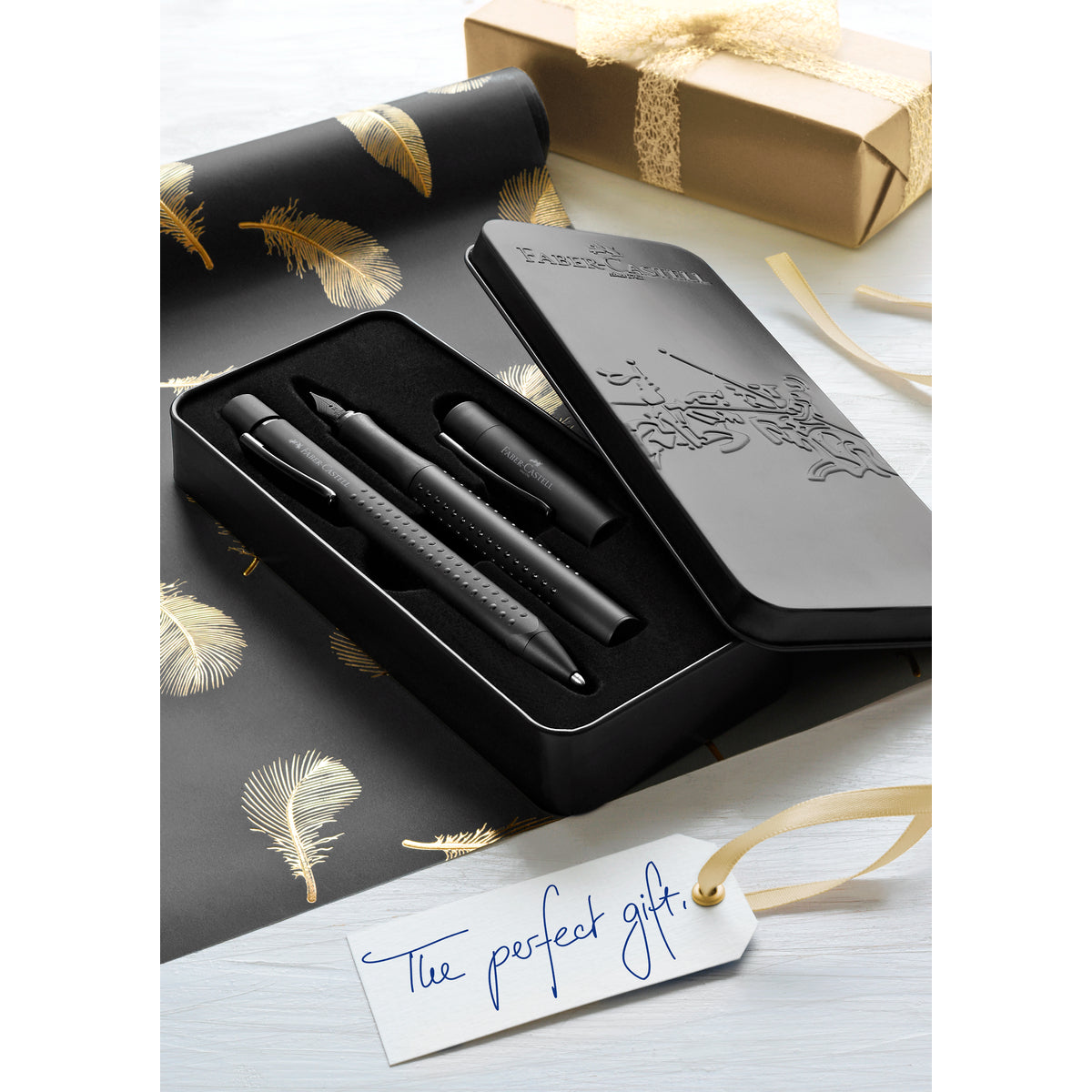 Pluma Estilográfica + Bolígrafo Grip All Black Faber-Castell