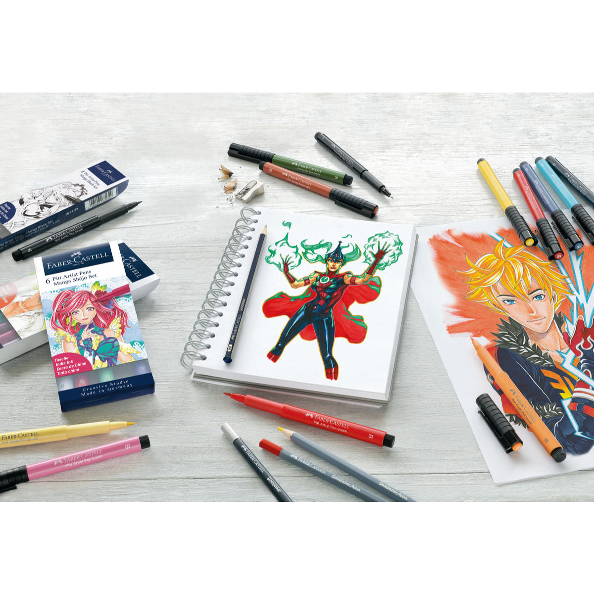 Marcador Pitt ArtistPen Manga Shojo Faber-Castell x6 Colores