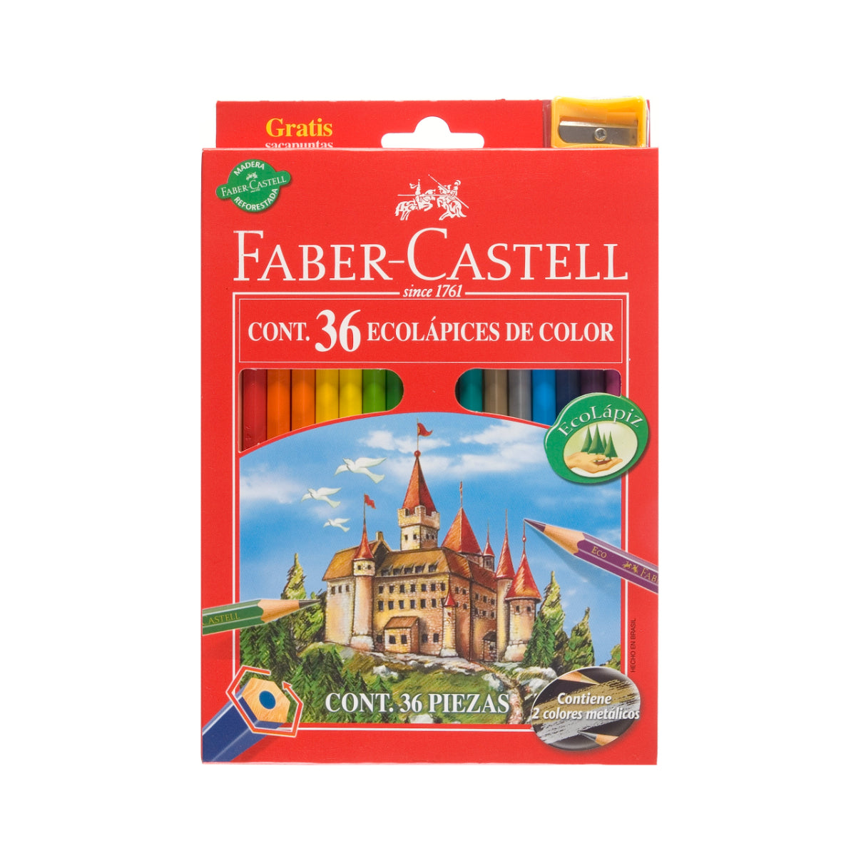 Ecolápiz x36 Largos + Sacapuntas Faber-Castell