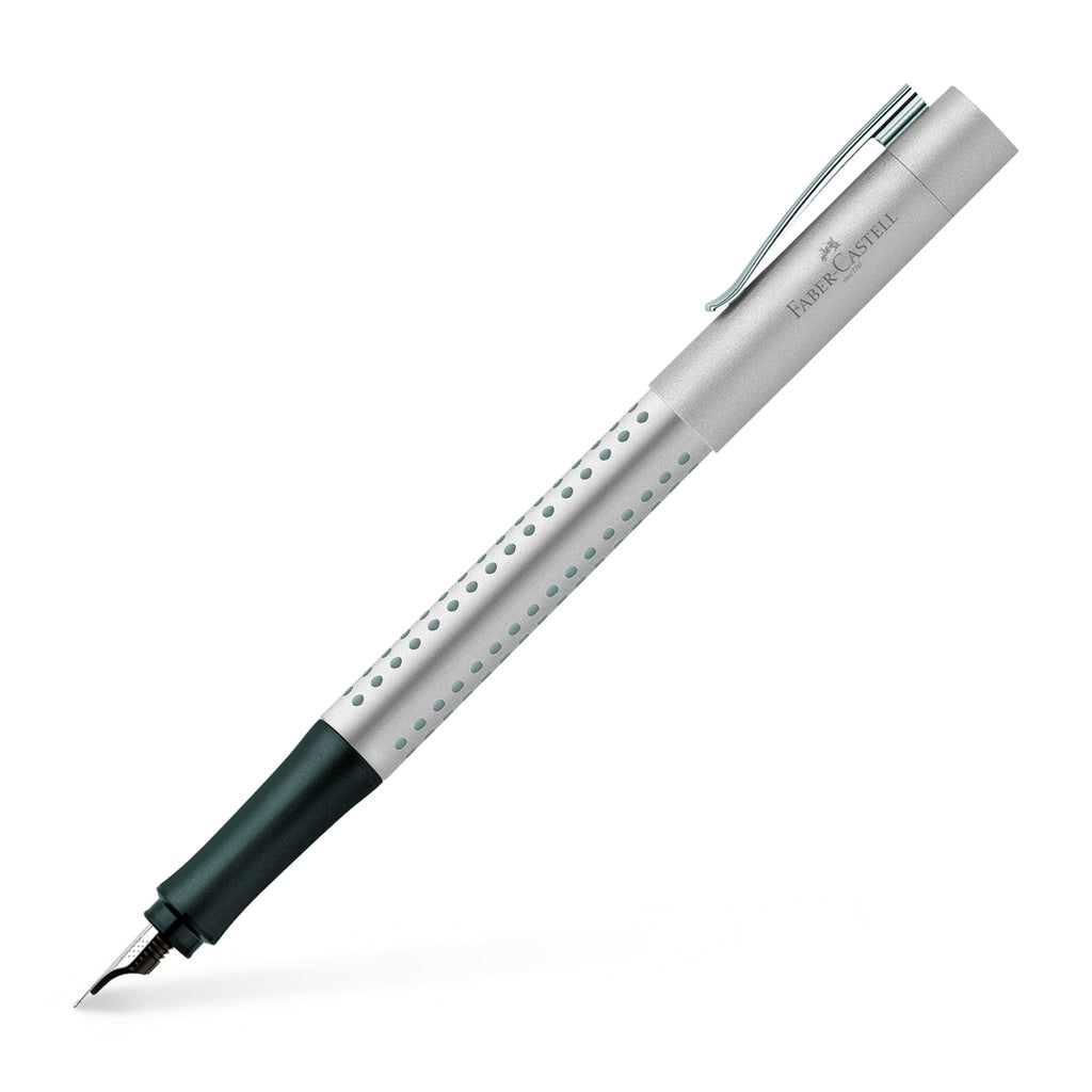 Pluma Estilográfica Grip 2011 M Plateado Faber-Castell