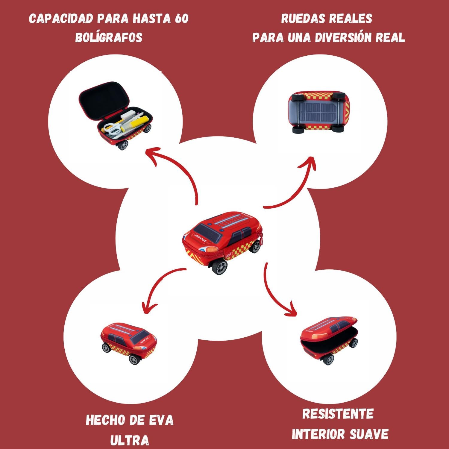 Estuche rígido Faber-Castell Bombero Auto rojo