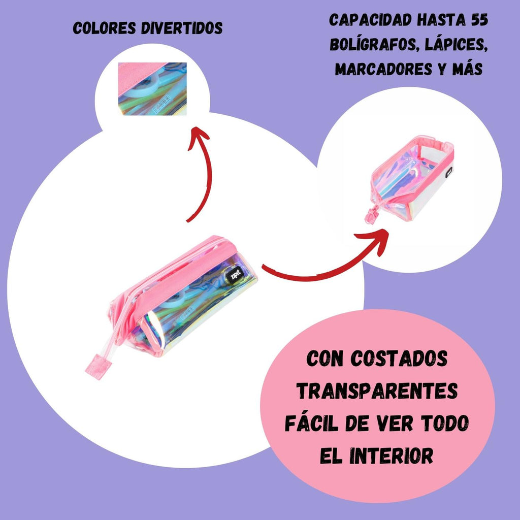 Estuche Lenny Iridiscente Faber-Castell rosado