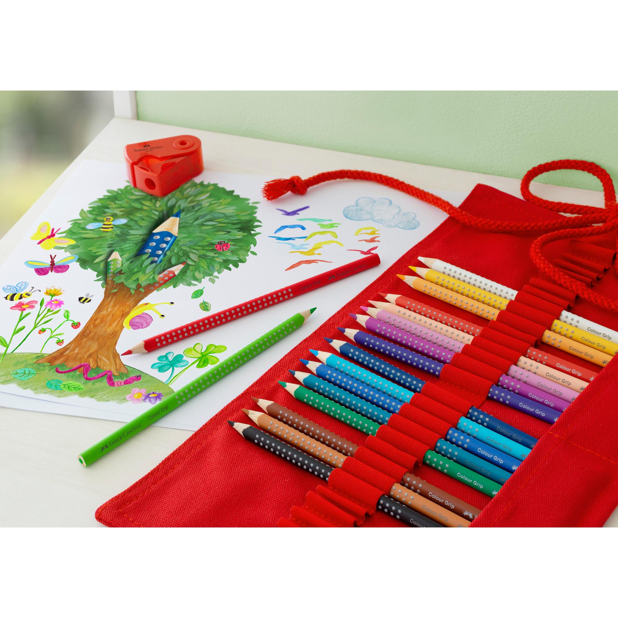 Estuche Rollo Rojo + 18 Lápices Acuarelables Faber-Castell