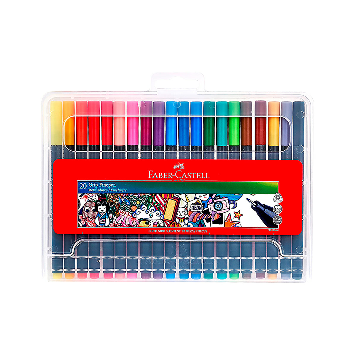 Marcador Grip Finepen Faber-Castell x20 Colores