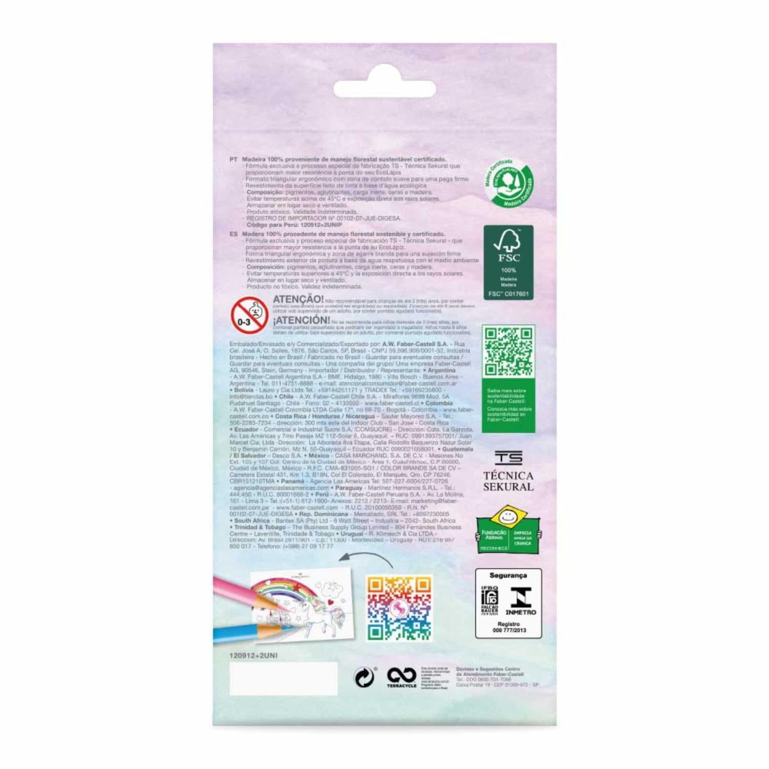 Ecolápices de Colores Faber-Castell Unicornio x12+2