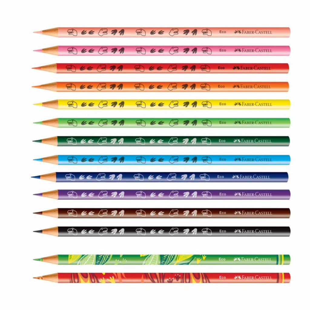 Ecolápices de Colores Dinosaurio Faber-Castell x12+2