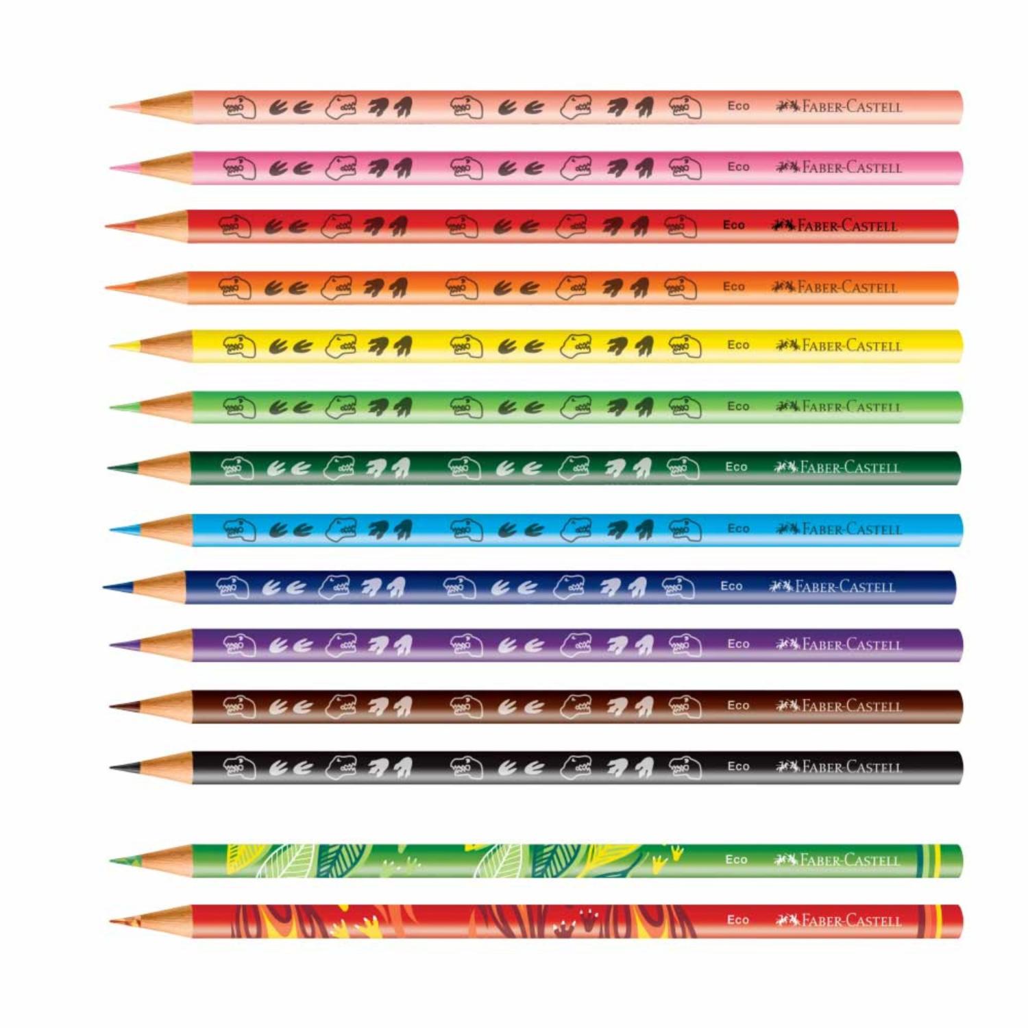 Ecolápices de Colores Dinosaurio Faber-Castell x12+2