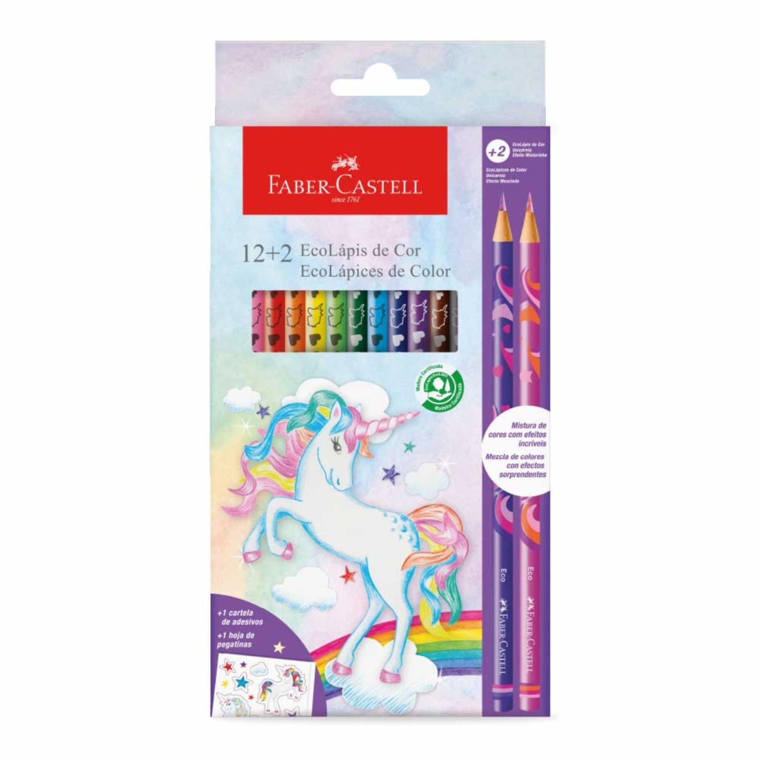 Ecolápices de Colores Faber-Castell Unicornio x12+2