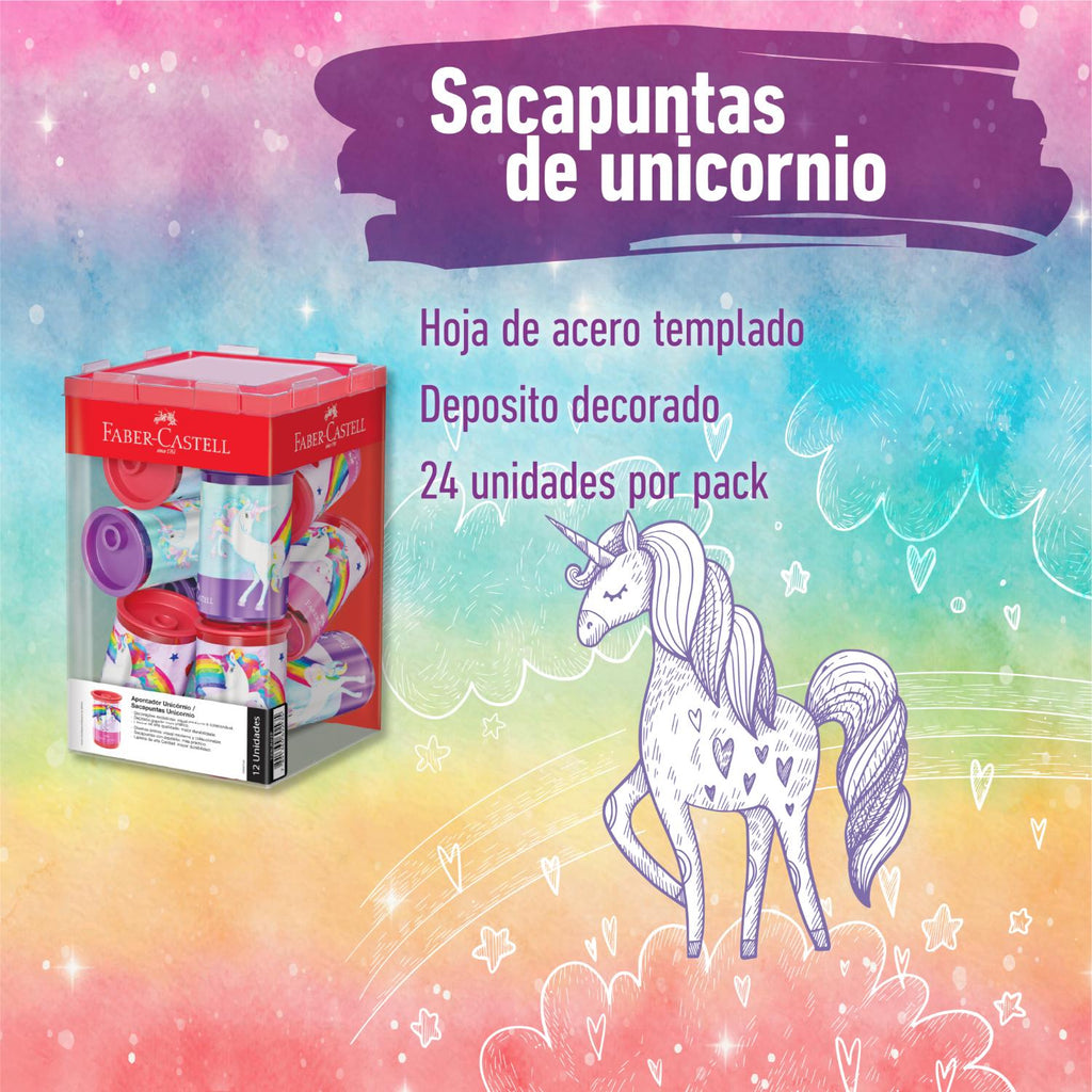 Sacapuntas c/deposito Faber-Castell Unicornio dyx12